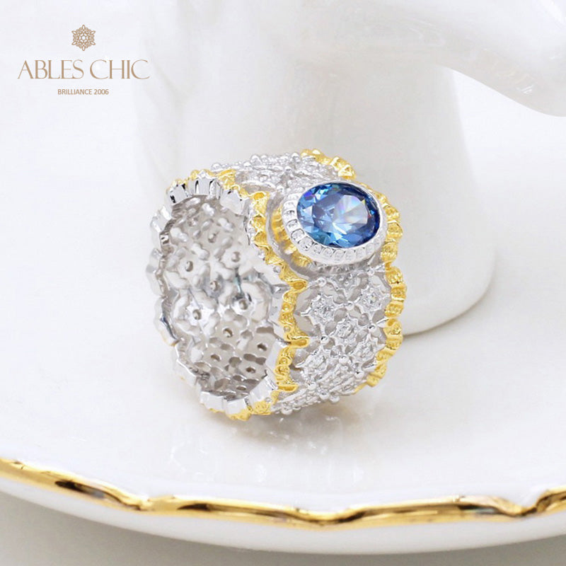 Saphir-Spitzen-Blumenring 5032