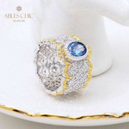 Saphir-Spitzen-Blumenring 5032