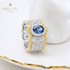 Saphir-Spitzen-Blumenring 5032
