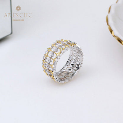 Breiter Filigranring mit Sternen 5137