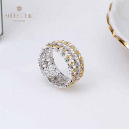 Breiter Filigranring mit Sternen 5137