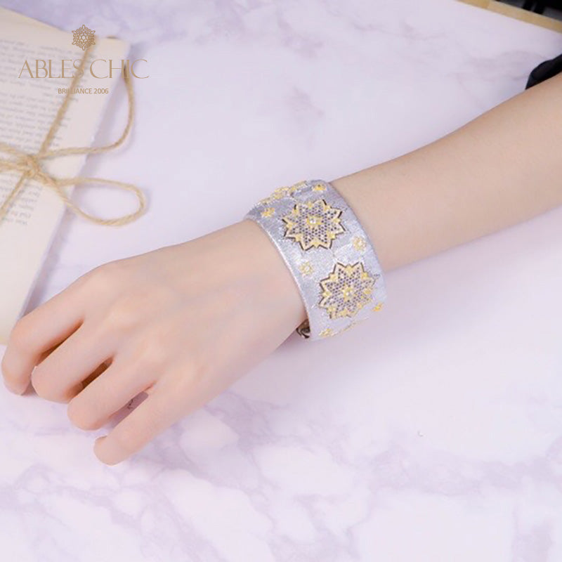 Seidiges Armband mit Wabenblumen 5243