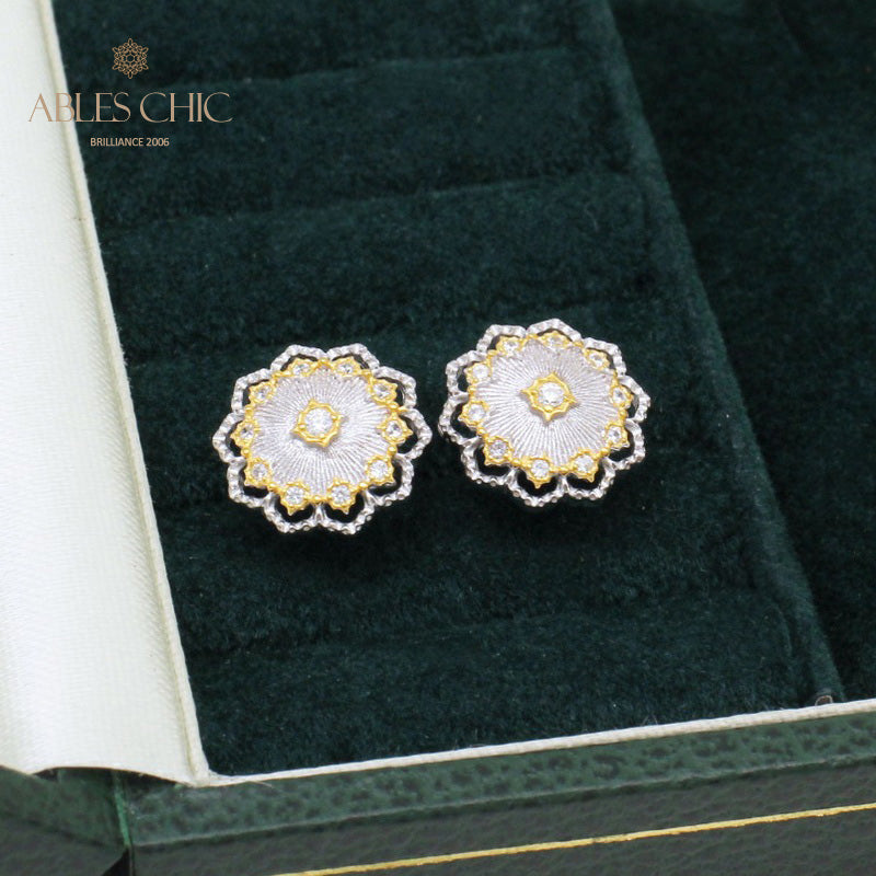 Filigrane Blumenohrringe aus Stoff 5167