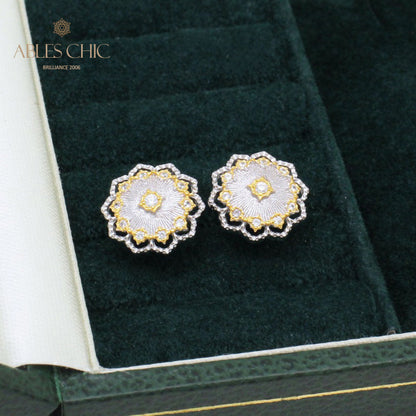 Filigrane Blumenohrringe aus Stoff 5167