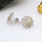 Filigrane Blumenohrringe aus Stoff 5167