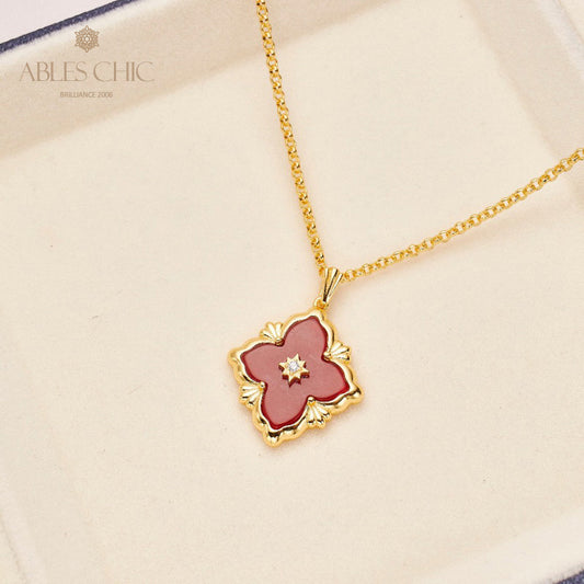 Kleeblatt-Achat-Blumenkette 5727