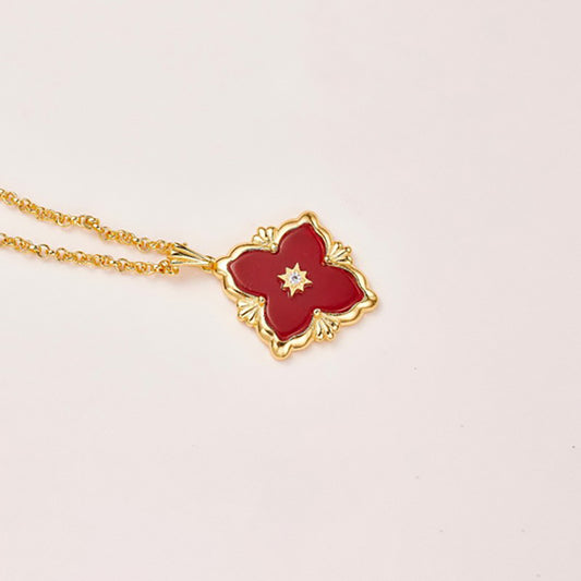 Kleeblatt-Achat-Blumenkette 5727