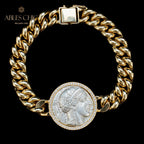 Griechisches Athena Flip-Medaillon-Armband