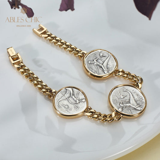 Byzantinisches Delfin-Lira-Münzen-Armband