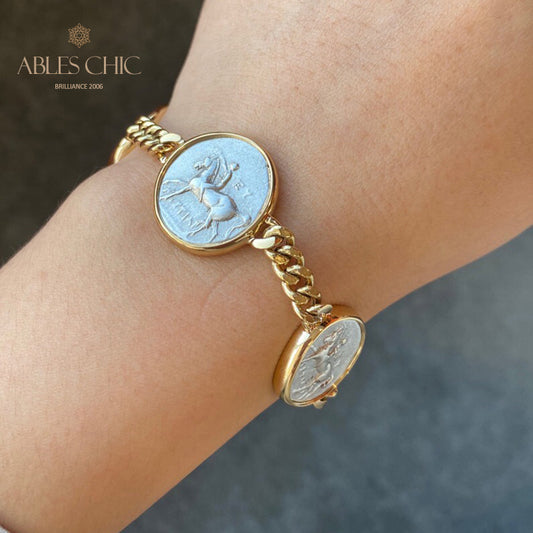 Byzantinisches Delfin-Lira-Münzen-Armband