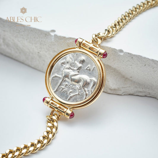 Griechisches Delfin-Medaillon-Armband