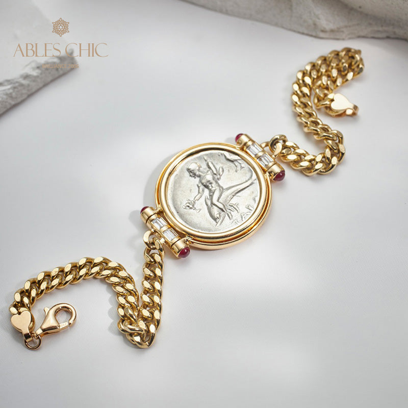 Griechisches Delfin-Medaillon-Armband