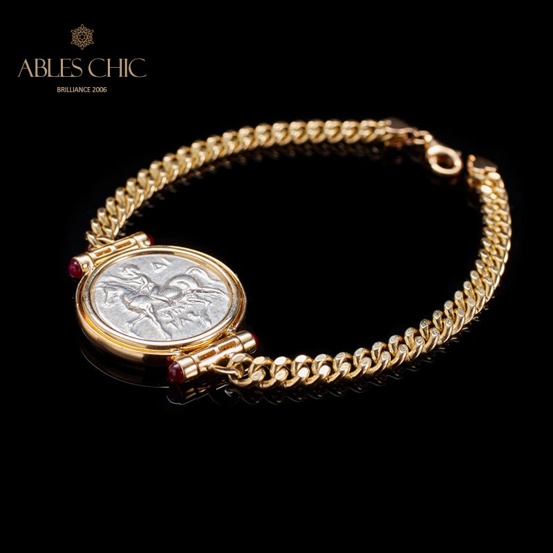 Griechisches Delfin-Medaillon-Armband