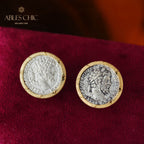 Ohrringe mit römischer Lira-Münze