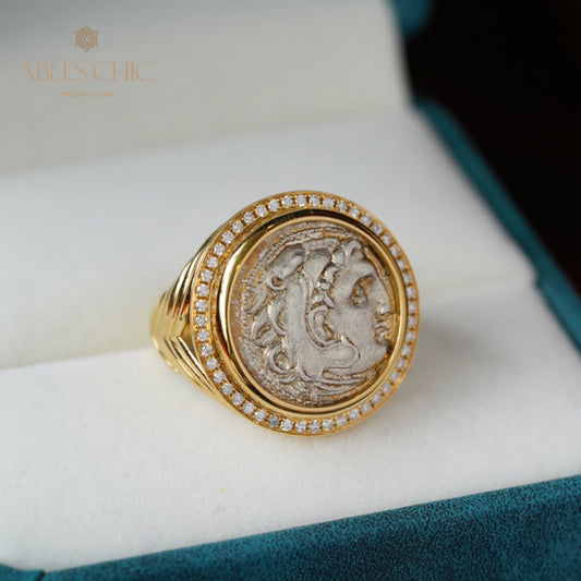 Antiker Herakles-Münzen-Diamantring