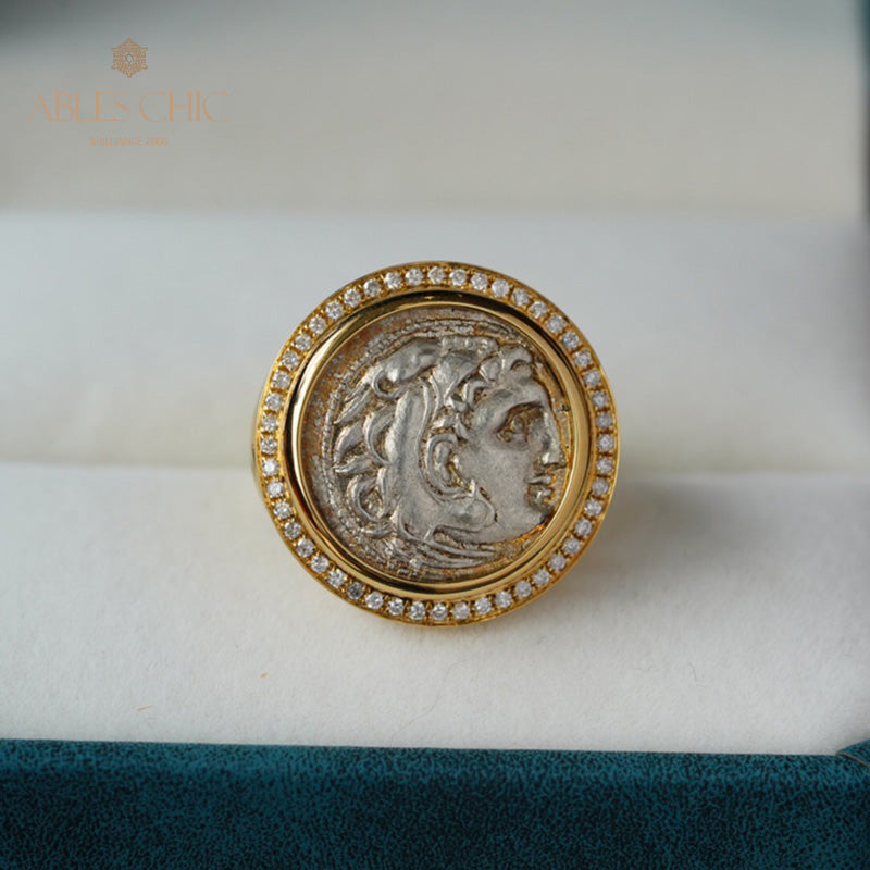 Antiker Herakles-Münzen-Diamantring