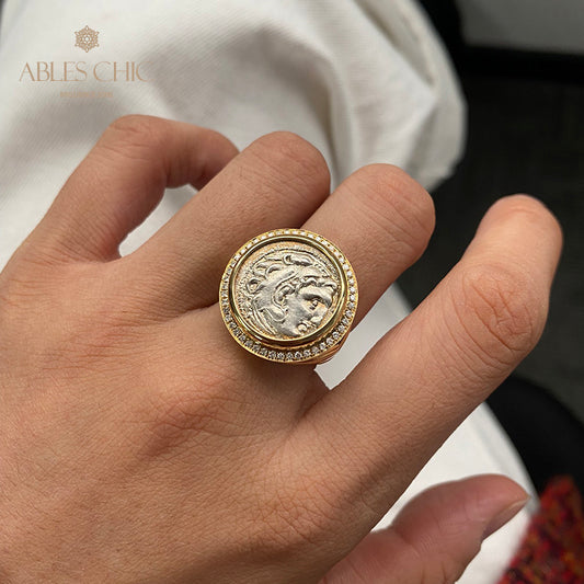 Antiker Herakles-Münzen-Diamantring