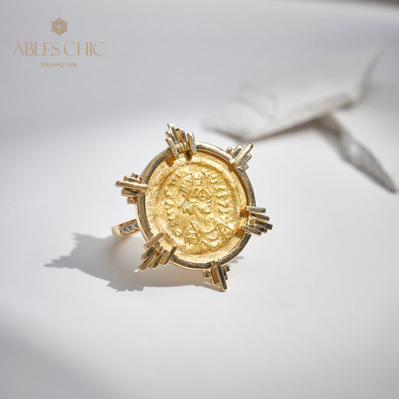 Griechischer Goldmünzenring