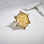 Griechischer Goldmünzenring
