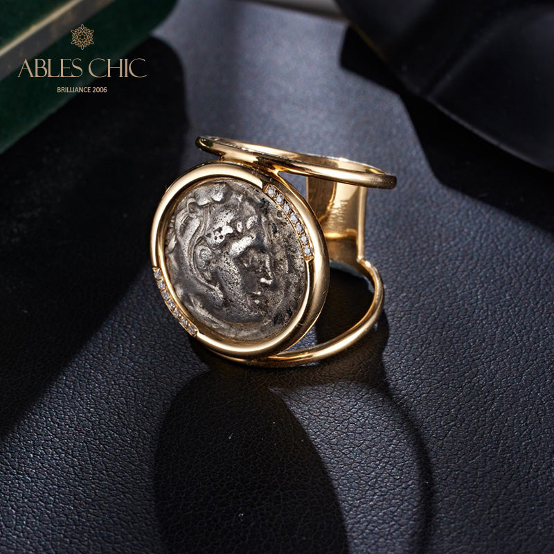 Herakles-Ring mit Flip-Medaillon