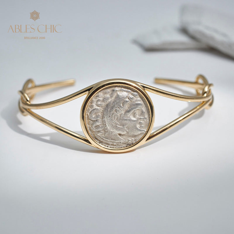 Griechischer Herakles-Lira-Münzen-Armreif
