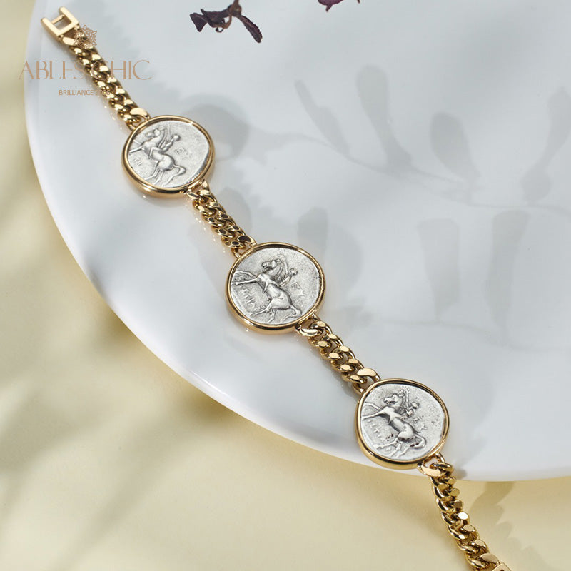 Byzantinisches Delfin-Lira-Münzen-Armband