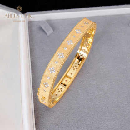 Stoffklee-Armband mit Sternenzirkon 5776