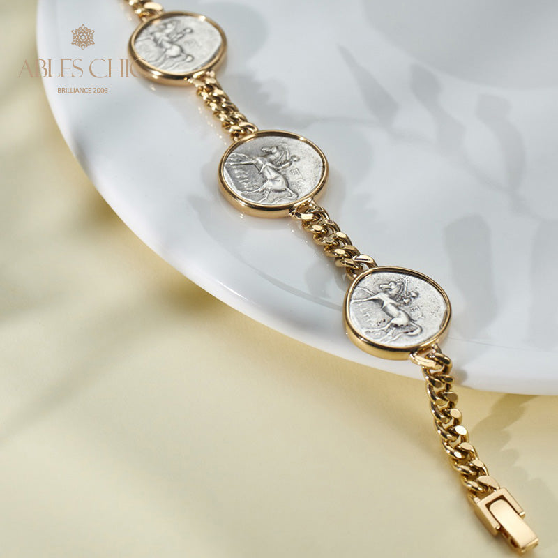 Byzantinisches Delfin-Lira-Münzen-Armband