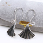 Stoffelement Ginkgoblatt Ohrringe 5450
