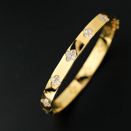 Hochglanzpoliertes Kleeblatt-Armband 203707