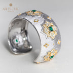 Dichtes Laubsägen-Smaragd-Blumenarmband 5232