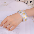 Seidiges breites Armband mit Sternensteinen 5455