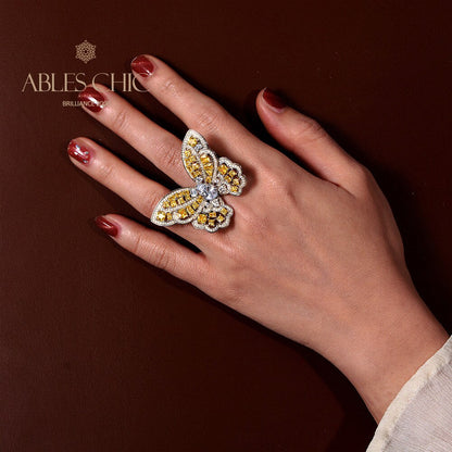 Citrin Schmetterling Statement Ring R1115