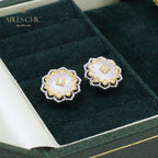 Filigrane Blumenohrringe aus Stoff 5167