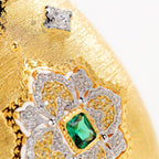 Dichtes Laubsägen-Smaragd-Blumenarmband 5228