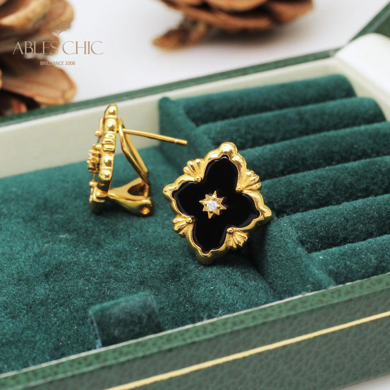 Kleeblatt Stern Blumen Ohrringe 5035