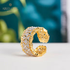 Offener Ring mit Waben-Laubsägearbeit 5857