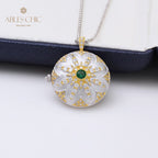 Edelsteinstern Vintage Medaillon Anhänger 5318