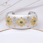 Dichtes Laubsägen-Smaragd-Blumenarmband 5230