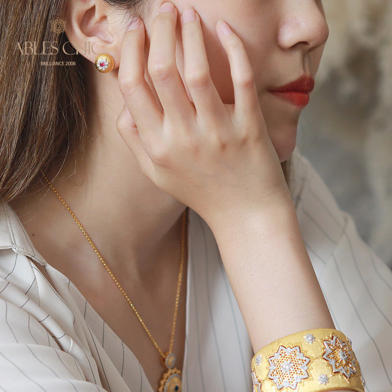 Dome Star Floral Ohrringe 5091