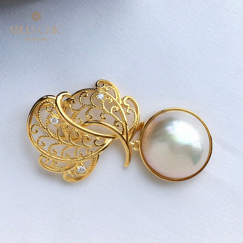 Mabe Pearl Filigraner Blattanhänger 5820