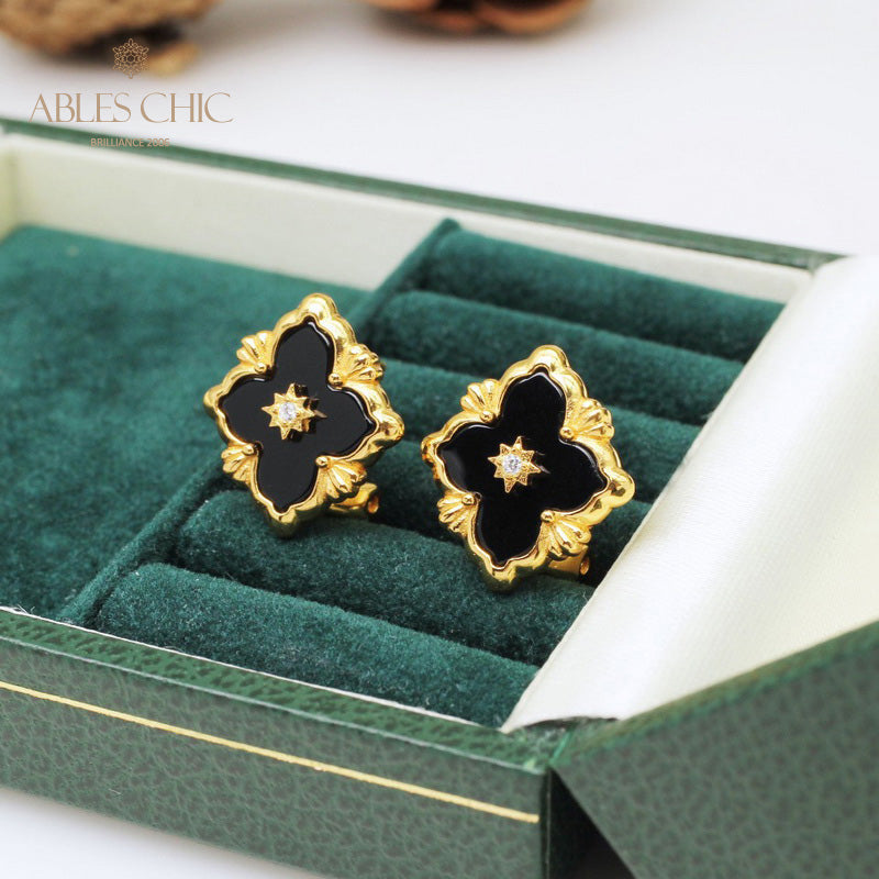 Kleeblatt Stern Blumen Ohrringe 5035