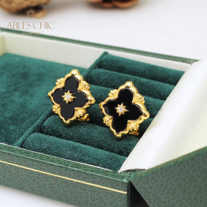 Kleeblatt Stern Blumen Ohrringe 5035