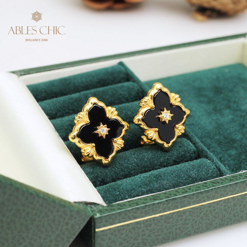 Kleeblatt Stern Blumen Ohrringe 5035
