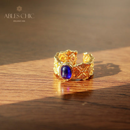 Saphir-Kleeblatt-Blumenring 5994