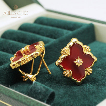 Kleeblatt Stern Blumen Ohrringe 5035