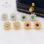 Florale Sternohrringe 5627