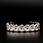 Rubin-Gänseblümchen-Blumenarmband 6137