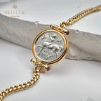 Griechisches Delfin-Medaillon-Armband
