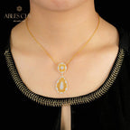Spitzen-Halskette mit floralem Wabenmuster 5552